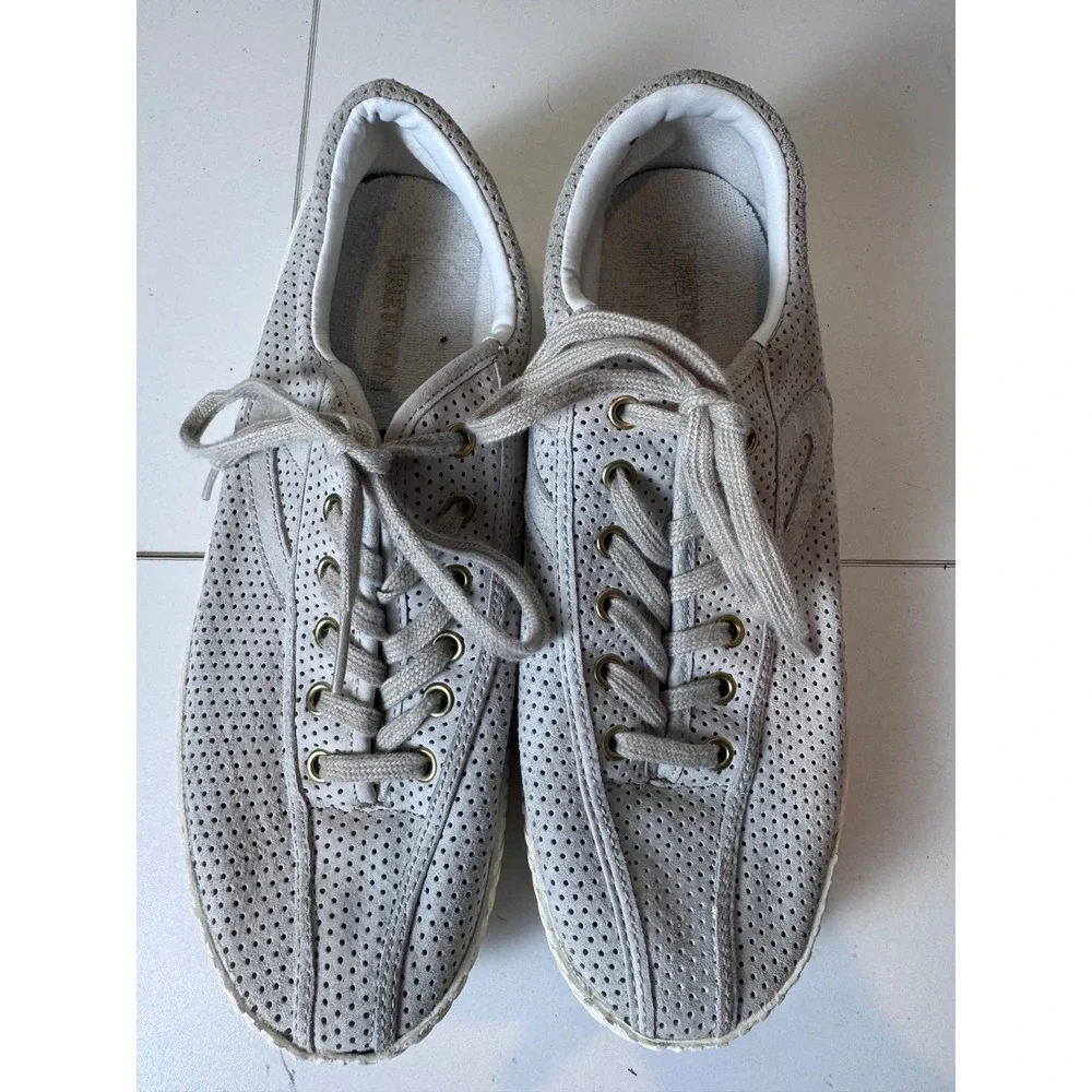 Tretorn Nylite Bold Perforated Suede Platform Sneakers‎ Size 8.5 Minimalist